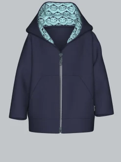 Fleecejacke mit Kapuze Navy
