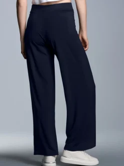 Freizeithose mit weitem Bein Navy