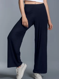 Freizeithose mit weitem Bein Navy