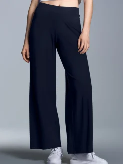 Freizeithose mit weitem Bein Navy