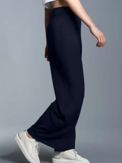 Freizeithose mit weitem Bein Navy