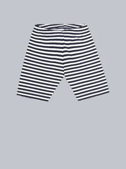 Geringelte Baby-Bermuda mit Elastikbund Navy