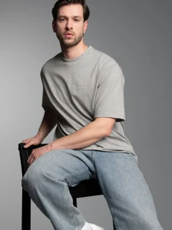 Heavy Oversized T-Shirt Grau-melange