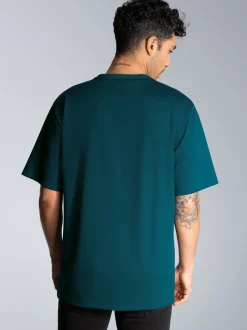 Heavy Oversized T-Shirt mit 3D-Motiv Saphir
