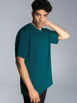 Heavy Oversized T-Shirt mit 3D-Motiv Saphir