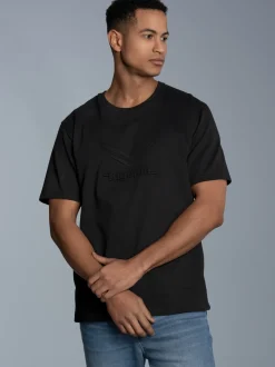 Heavy Oversized T-Shirt mit 3D-Motiv Schwarz