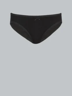Hüftslip mit Spitze im Doppelpack Schwarz