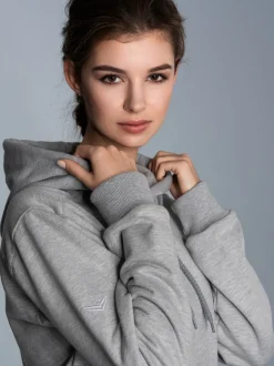 Hoodie aus SweatqualitätGrau-melange
