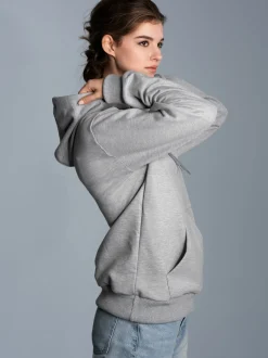 Hoodie aus SweatqualitätGrau-melange