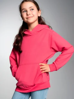 Hoodie in leichter Sweat-Qualität Koralle