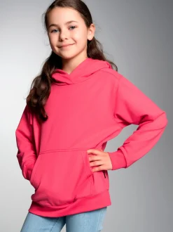 Hoodie in leichter Sweat-Qualität Koralle