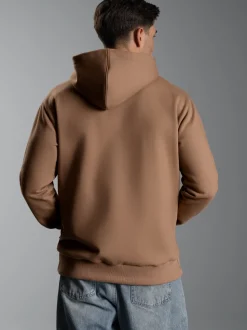 Hoodie mit Affe Charly-Stickmotiv Haselnuss