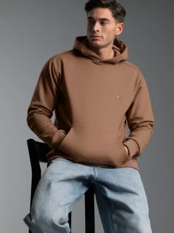 Hoodie mit Affe Charly-Stickmotiv Haselnuss