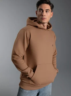 Hoodie mit Affe Charly-Stickmotiv Haselnuss