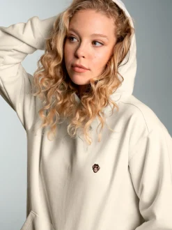 Hoodie mit Affe Charly-Stickmotiv Natur