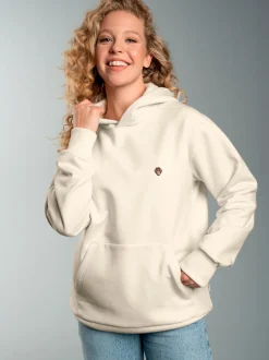 Hoodie mit Affe Charly-Stickmotiv Natur
