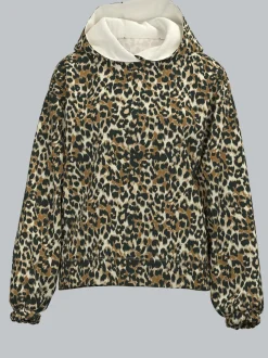 Hoodie mit Allover-Leo-Muster Haselnuss