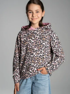 Hoodie mit Allover-Leo-Print Lilie