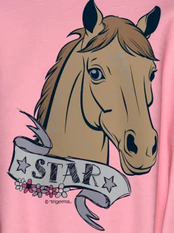 Hoodie mit großem Pferde-Printmotiv Lilie