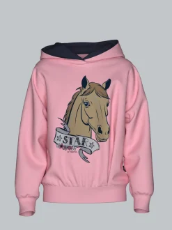 Hoodie mit großem Pferde-Printmotiv Lilie