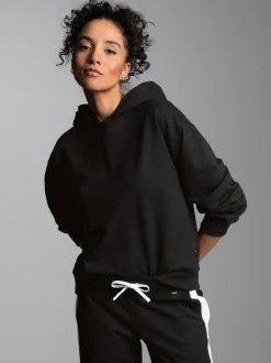 Hoodie mit großem Rückenprint Schwarz