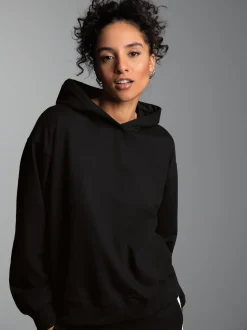 Hoodie mit großem Rückenprint Schwarz