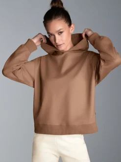 Hoodie mit großem Rückenprint Haselnuss