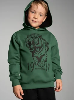 Hoodie mit großem Tiger-Printmotiv Efeu