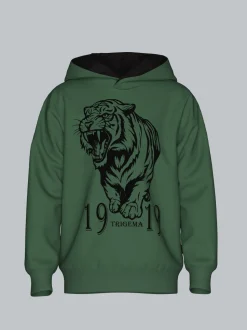 Hoodie mit großem Tiger-Printmotiv Efeu