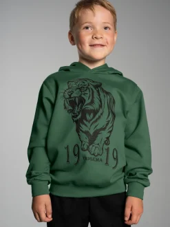 Hoodie mit großem Tiger-Printmotiv Efeu