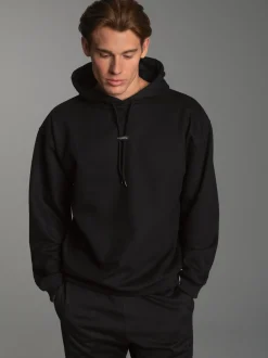 Hoodie mit modischem Logo-Weblabel Schwarz