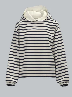 Hoodie mit Ringelmuster Natur