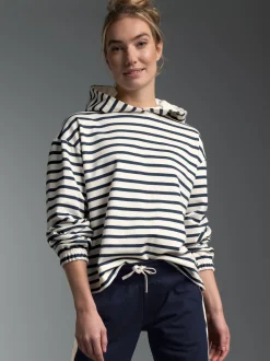 Hoodie mit Ringelmuster Natur
