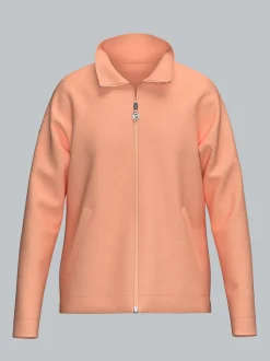 Jacke mit funkelnden Strass-Steinen Apricot