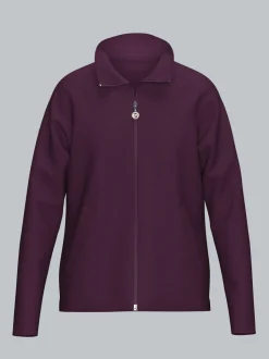 Jacke mit funkelnden Strass-Steinen Aubergine