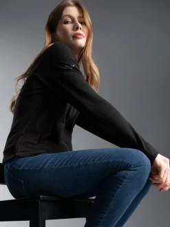 Jacke mit funkelnden Strass-Steinen Schwarz