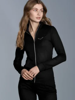Jacke mit Kristallsteinen Schwarz