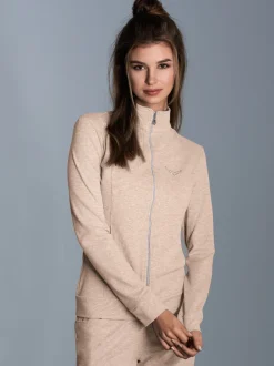 Jacke veredelt mit Kristallsteinen Sand-melange