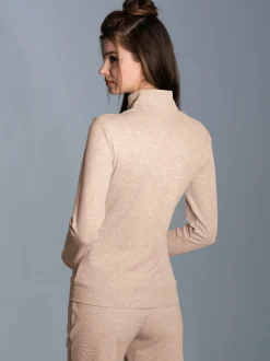 Jacke veredelt mit Kristallsteinen Sand-melange