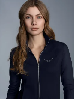 Jacke veredelt mit Kristallsteinen Navy