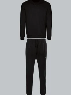 Jogginganzug in weicher Sweat-Qualität Schwarz