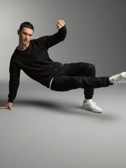 Jogginganzug in weicher Sweat-Qualität Schwarz