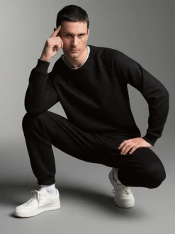 Jogginganzug in weicher Sweat-Qualität Schwarz