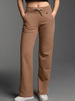 Jogginghose mit Elementen im Leo-Look Haselnuss