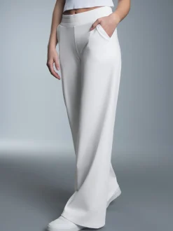 Jogginghose mit hohem Bund Weiss