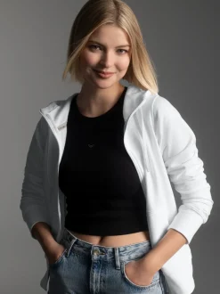 Kapuzenjacke Weiss