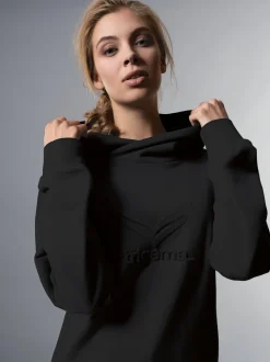 Kapuzenpullover mit großem 3D-Motiv Schwarz
