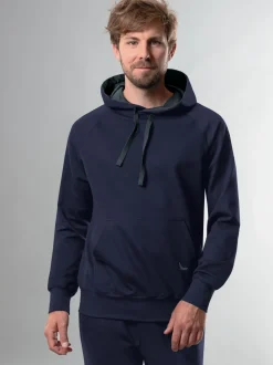Kapuzensweatshirt aus Biobaumwolle Navy