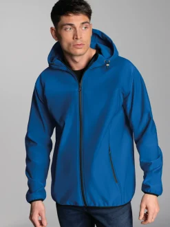 Klassische Softshell–Kapuzenjacke Electric-blue