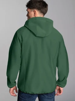 Klassische Softshell–Kapuzenjacke Efeu